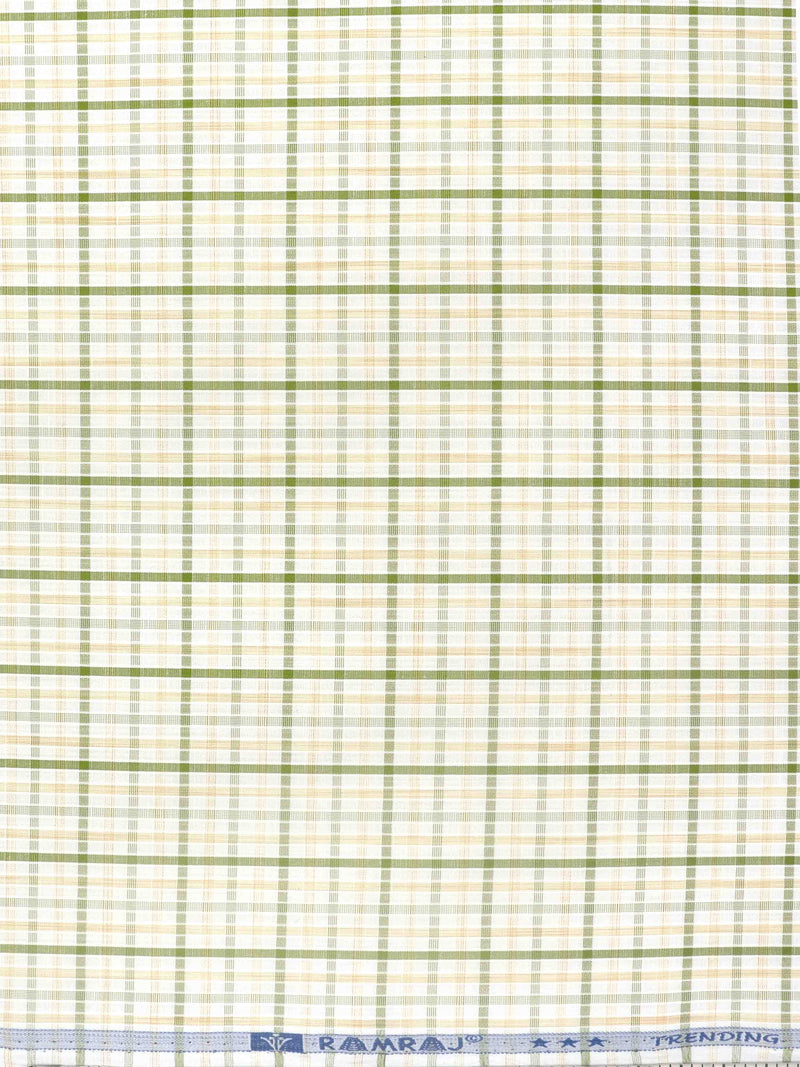 Cotton Green with Sandal Checked Shirt Fabric Galaxy Art