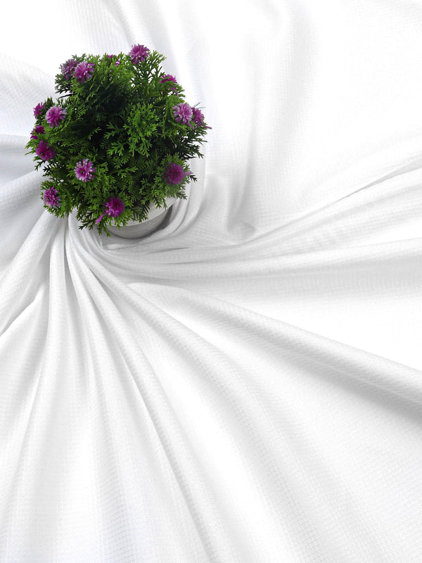 100% Cotton White Self Design Shirting Fabric California