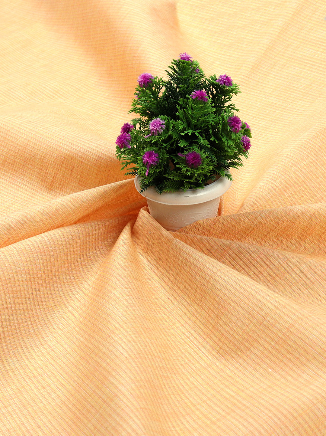 Cotton Colour Stripe Shirt Fabric Orange High Style