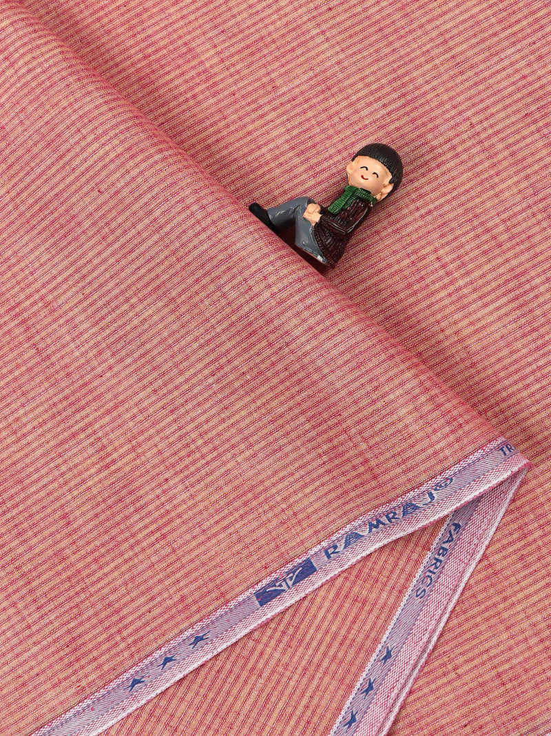 Cotton Colour Stripe Shirt Fabric Dark Pink High Style