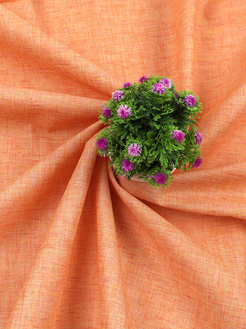 Cotton Colour Plain Orange Shirting Fabric High Style