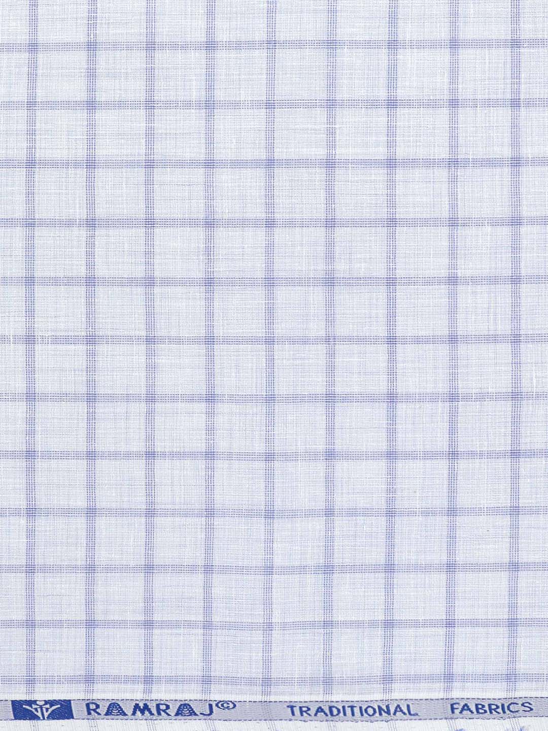 Cotton Rich Blue Checked Shirting Fabric - Galaxy Art