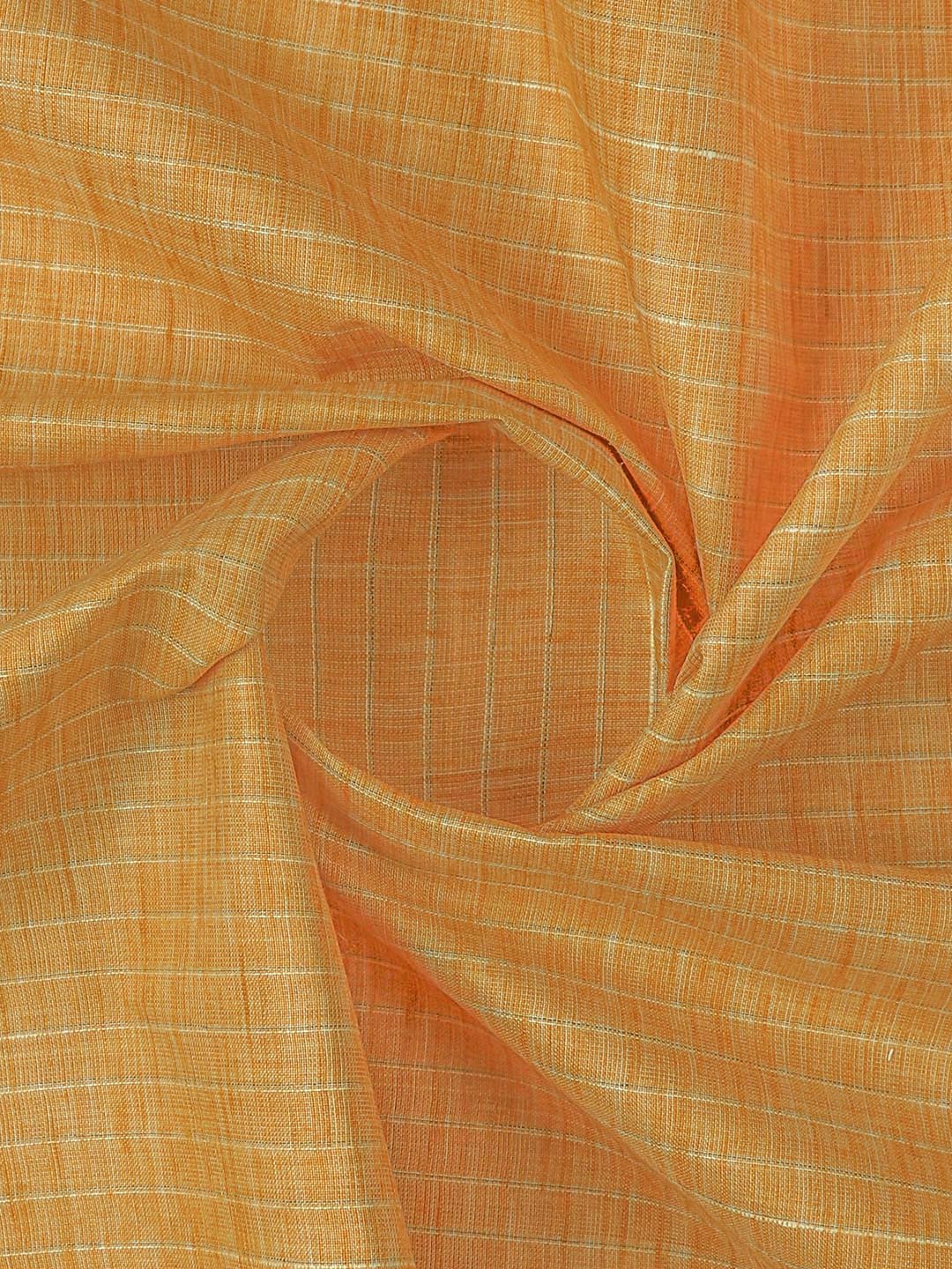 Cotton Rich Striped Shirt Fabric Orange Galaxy Art