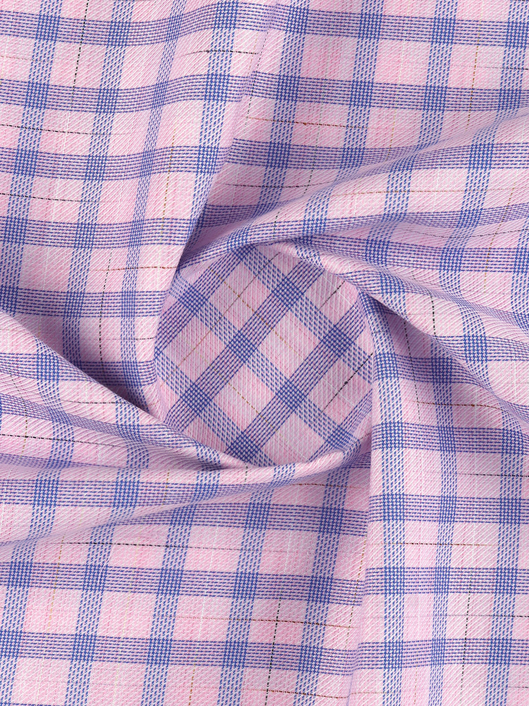 Cotton Blend Self Design Fabric Pink with Blue High Style