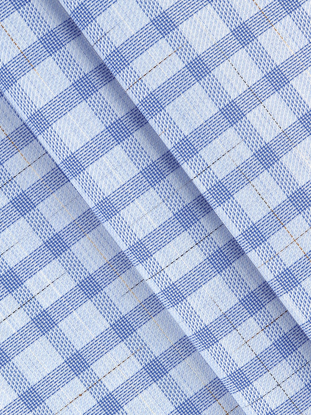 Men Cotton Rich Checked Shirt Fabric Blue High Style