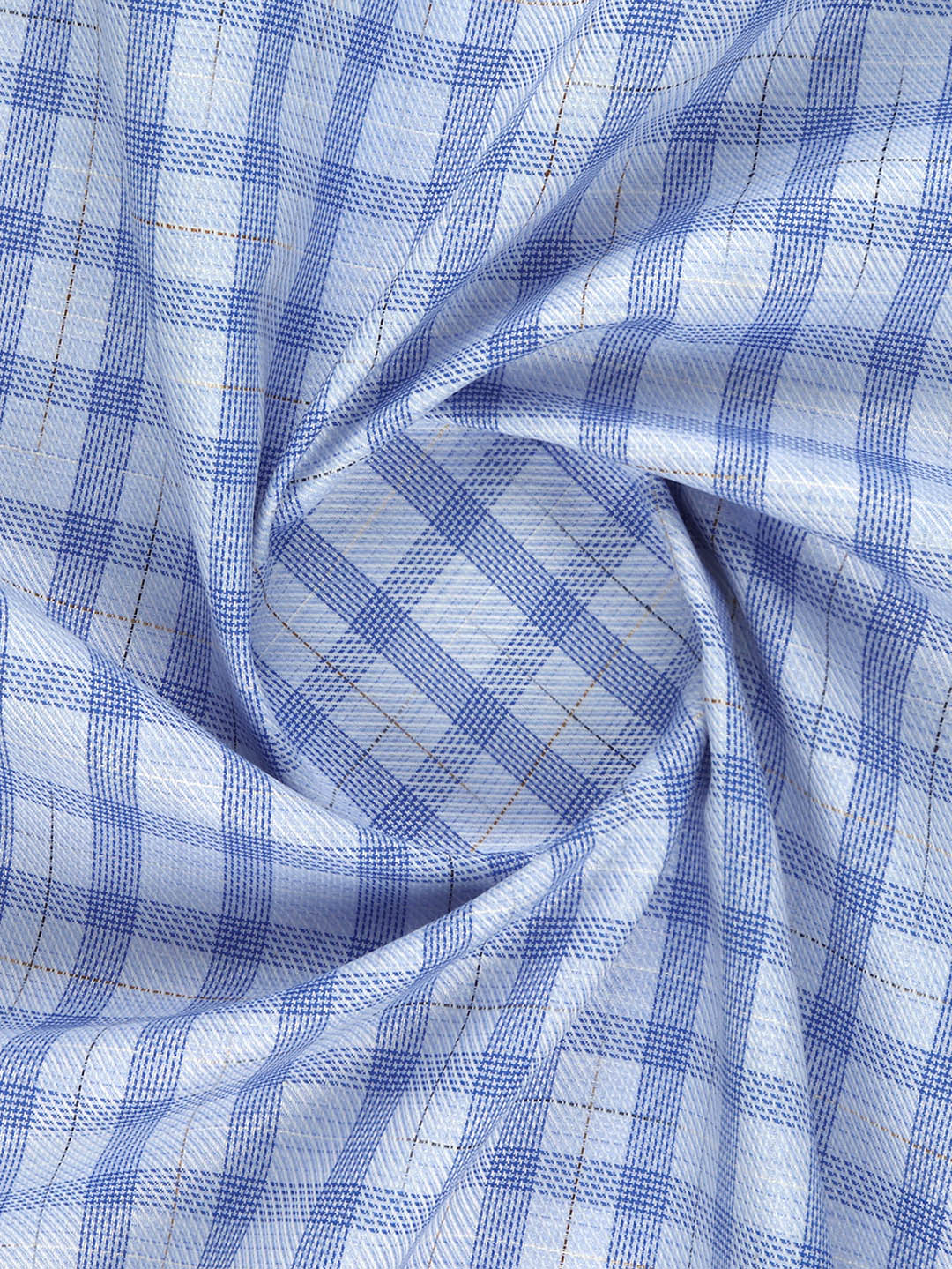 Men Cotton Rich Checked Shirt Fabric Blue High Style