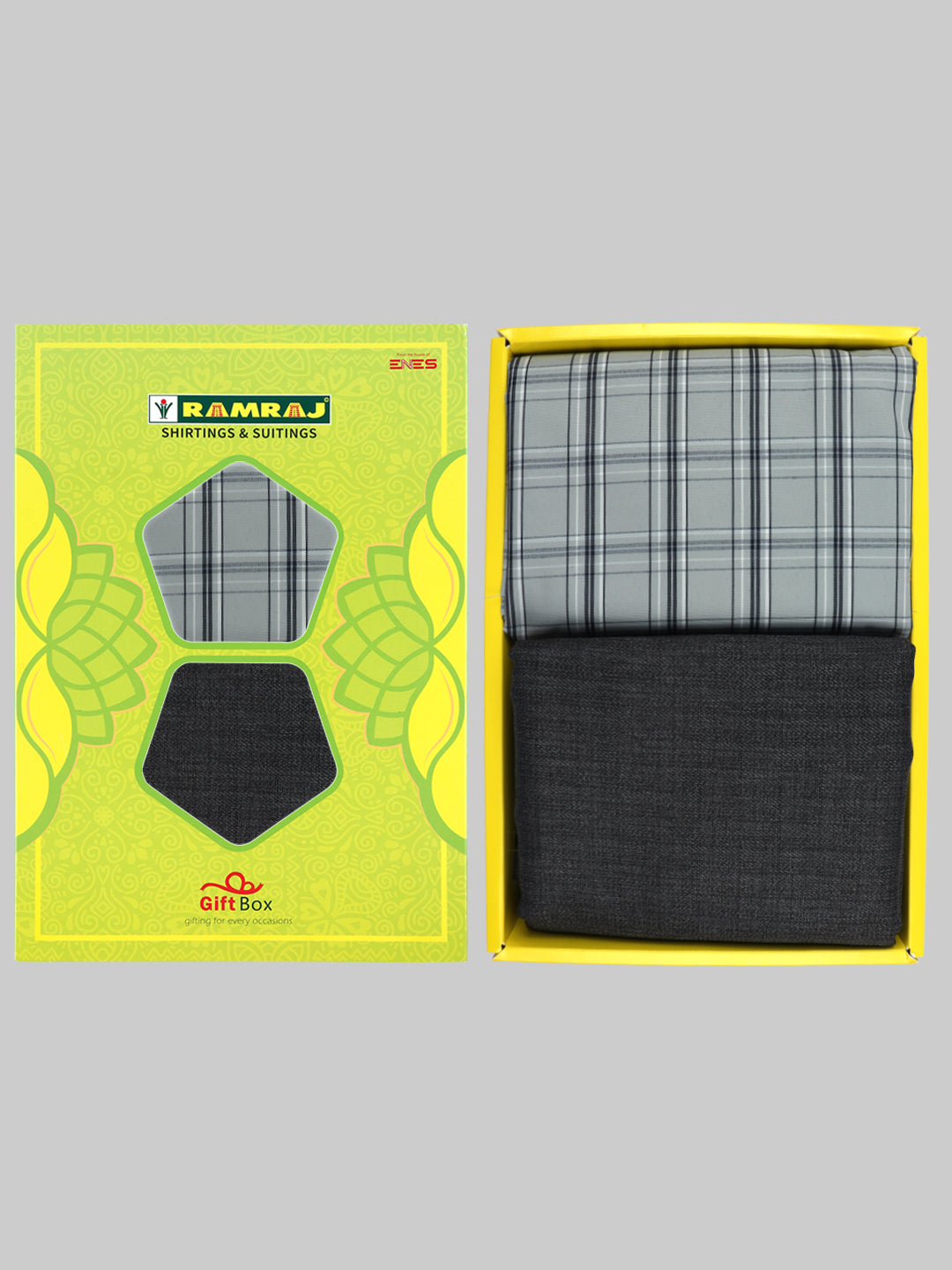 Men Cotton Checked Shirting & Suiting Gift Box SS182