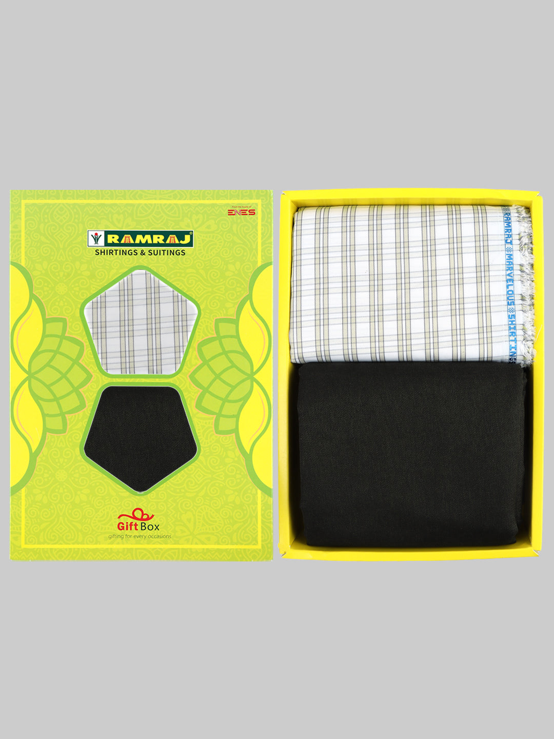 Men Cotton Checked Shirting & Suiting Gift Box SS196