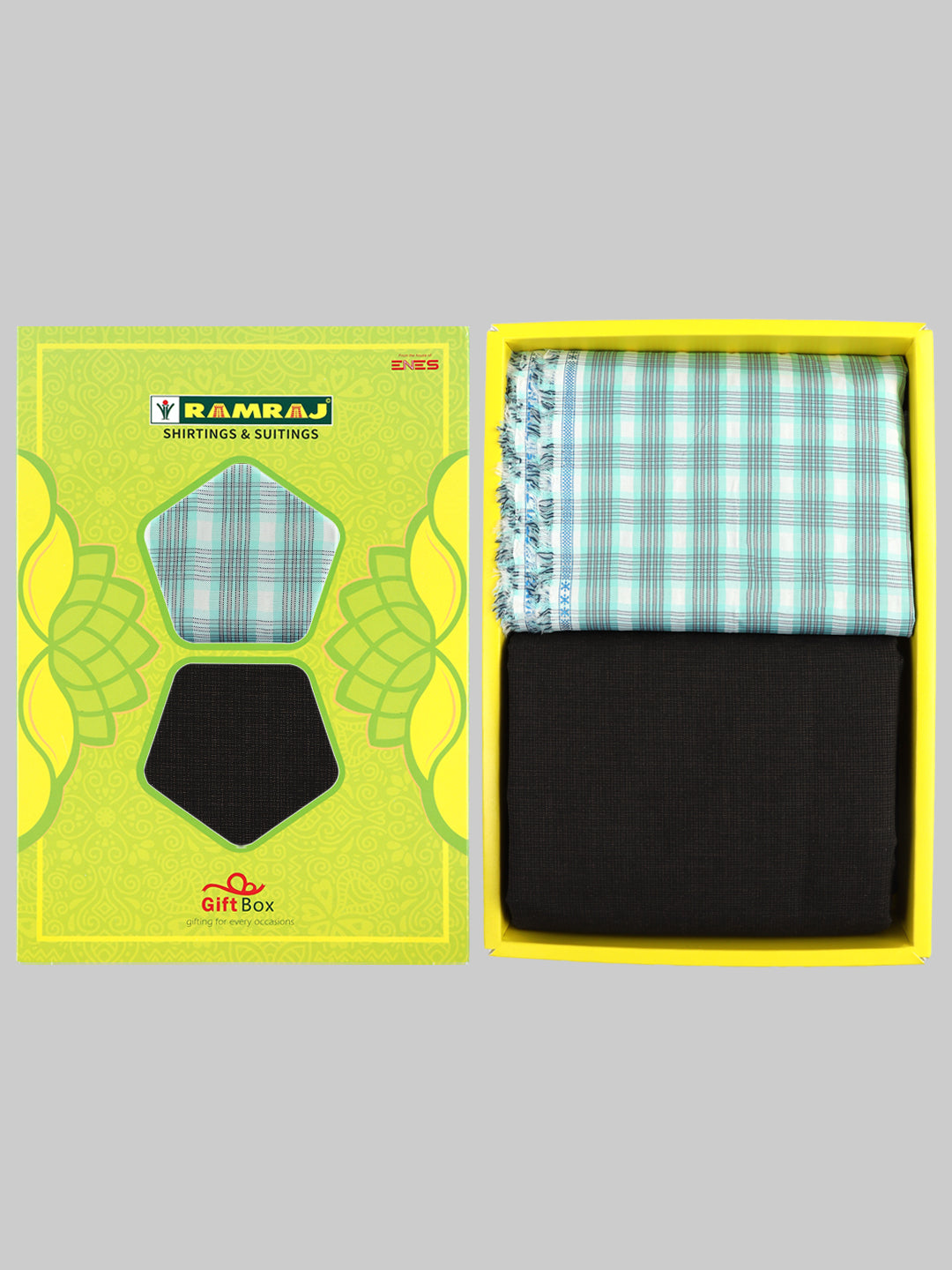 Men Cotton Checked Shirting & Suiting Gift Box SS201
