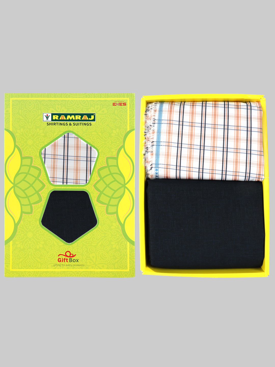 Men Cotton Checked Shirting & Suiting Gift Box SS203