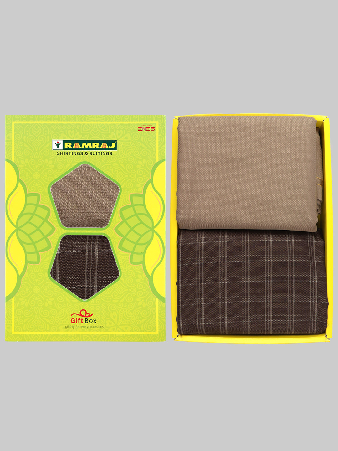 Men Cotton Checked Shirting & Suiting Gift Box SS208