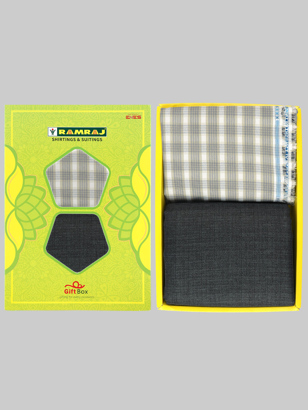 Men Cotton Checked Shirting & Suiting Gift Box SS211