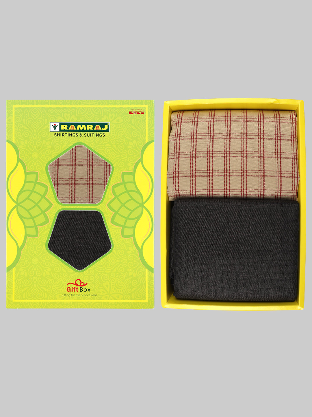 Men Cotton Checked Shirting & Suiting Gift Box SS181