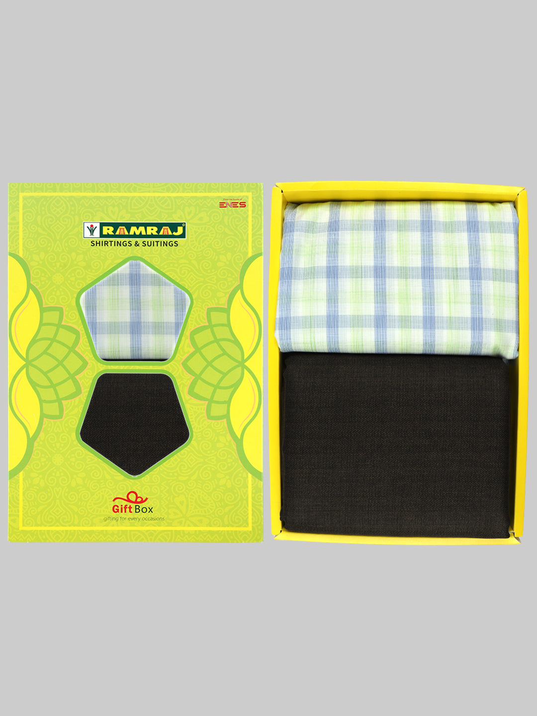 Men Cotton Checked Shirting & Suiting Gift Box SS210