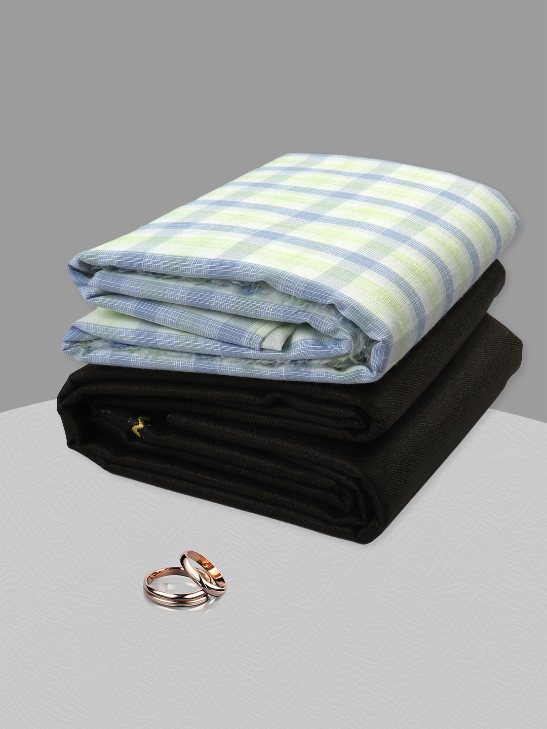 Men Cotton Checked Shirting & Suiting Gift Box SS210