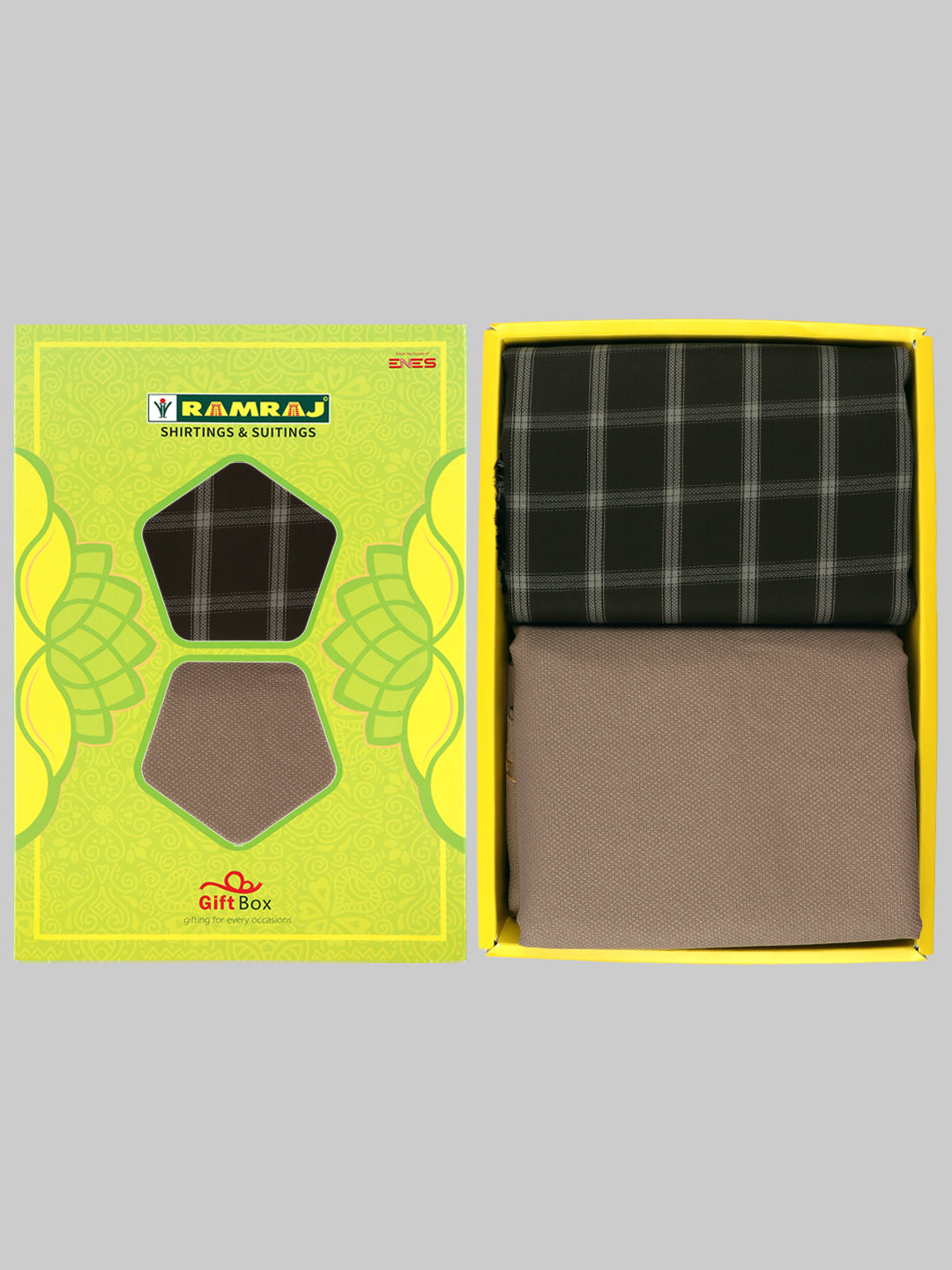 Men Cotton Checked Shirting & Suiting Gift Box SS209
