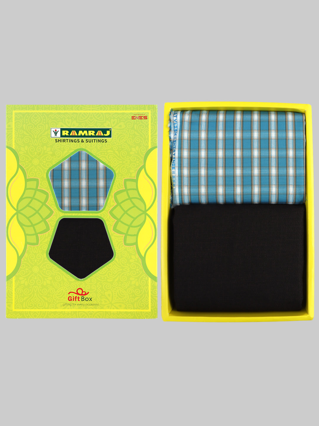 Men Cotton Checked Shirting & Suiting Gift Box SS200