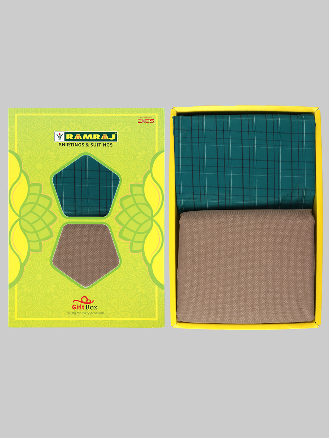 Men Cotton Checked Shirting & Suiting Gift Box SS207