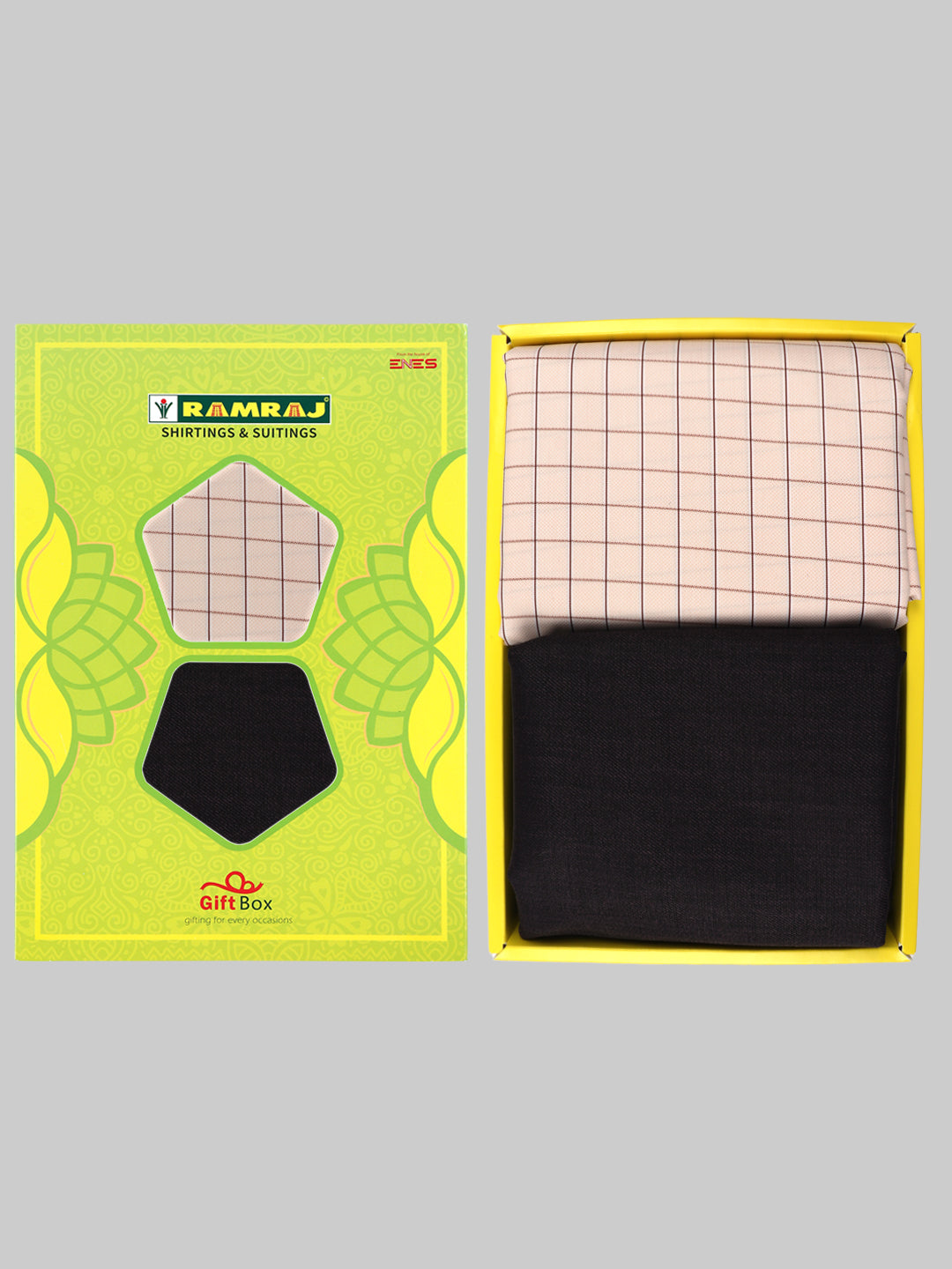Men Cotton Checked Shirting & Suiting Gift Box SS186