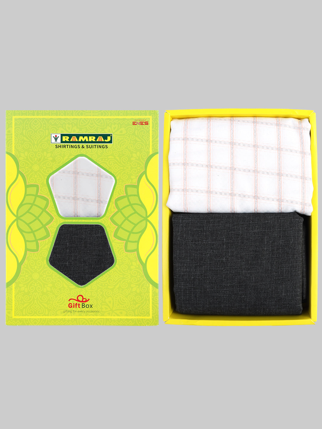 Men Cotton Checked Shirting & Suiting Gift Box SS197
