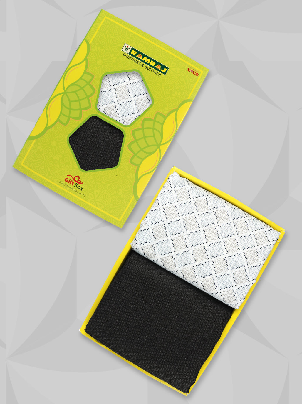 Men Cotton Blend Printed Shirting & Suiting Gift Box SS221
