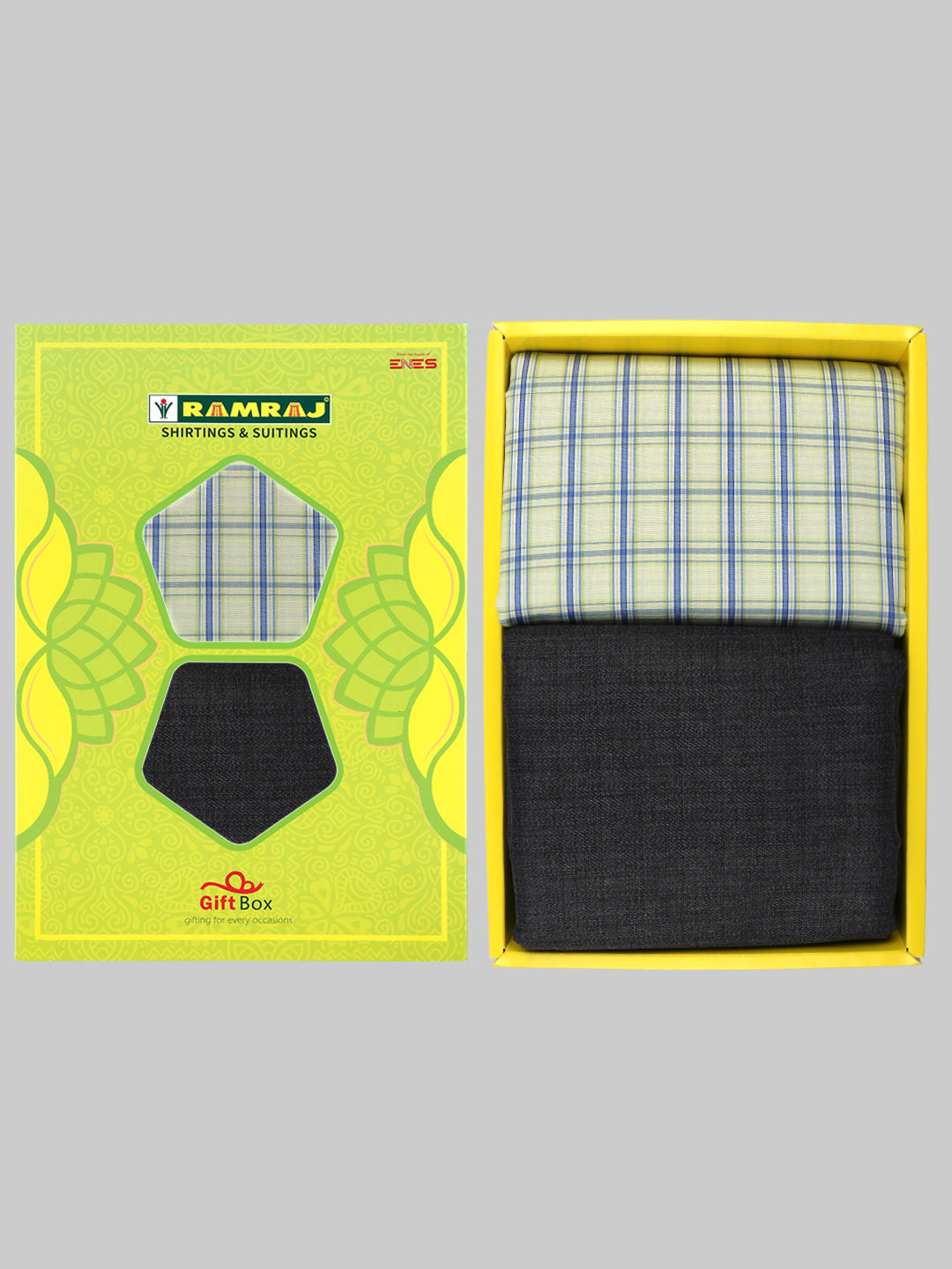 Men Cotton Checked Shirting & Suiting Gift Box SS180