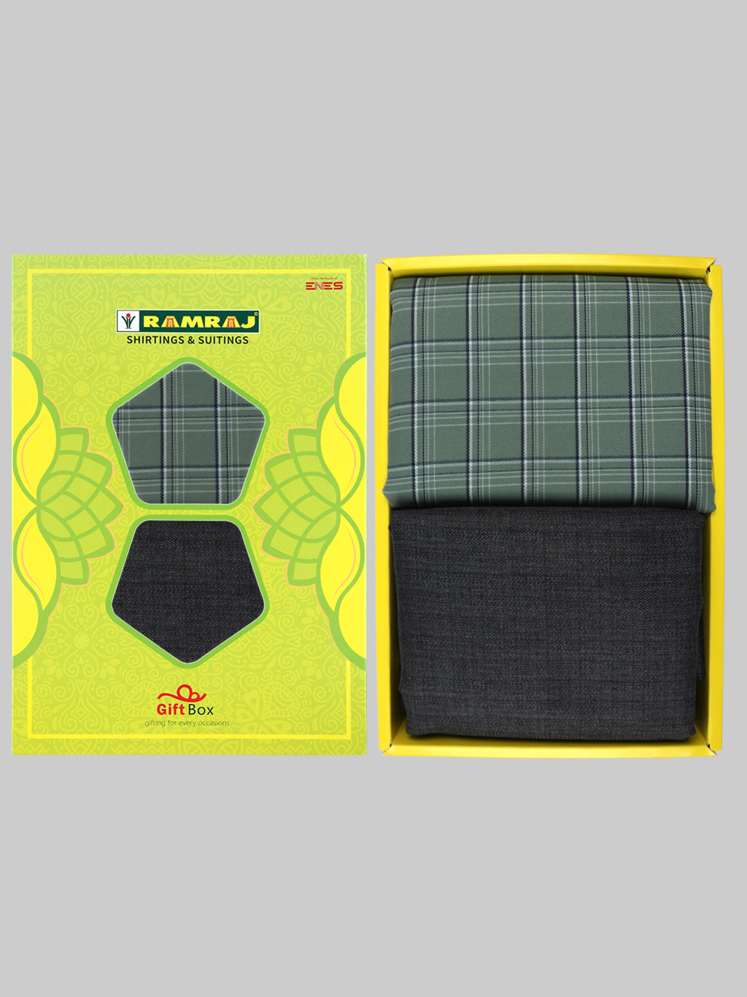 Men Cotton Checked Shirting & Suiting Gift Box SS183