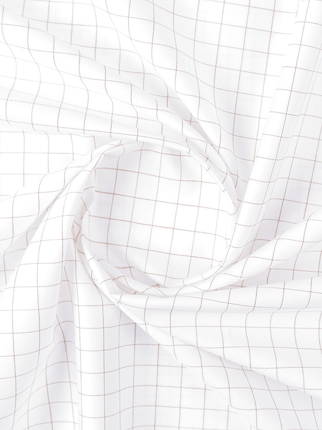 Men Cotton Checked White Shirt Fabric Jackpot