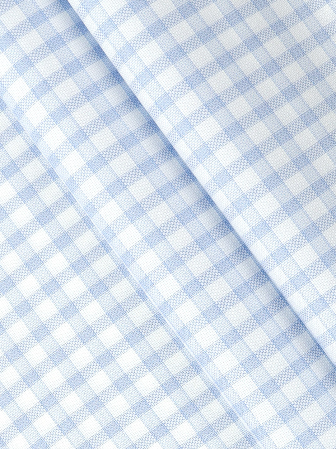 Men Cotton Checked Blue with White Shirt Fabric Jackpot