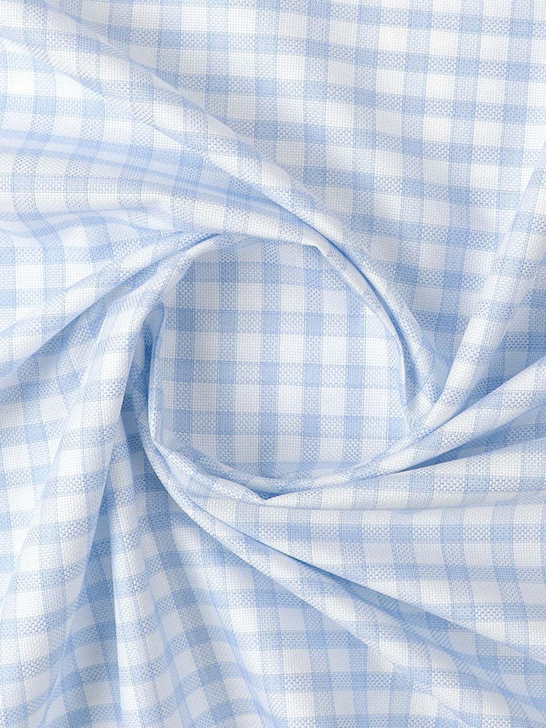 Men Cotton Checked Blue with White Shirt Fabric Jackpot