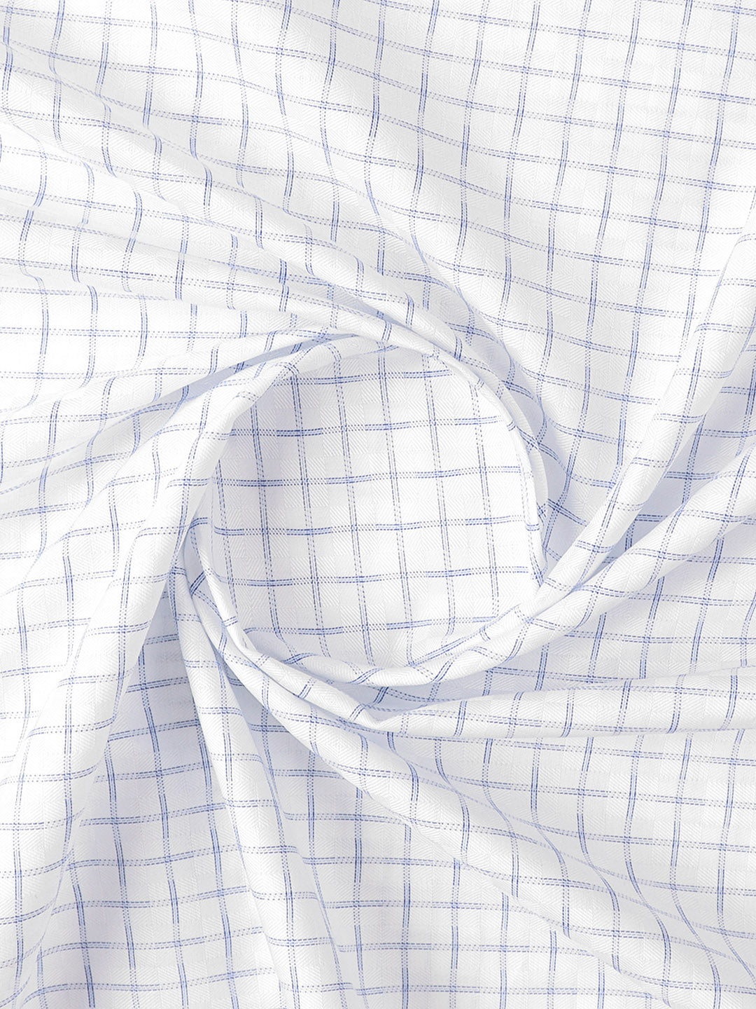 Men Cotton White Checked Shirt Fabric Jackpot