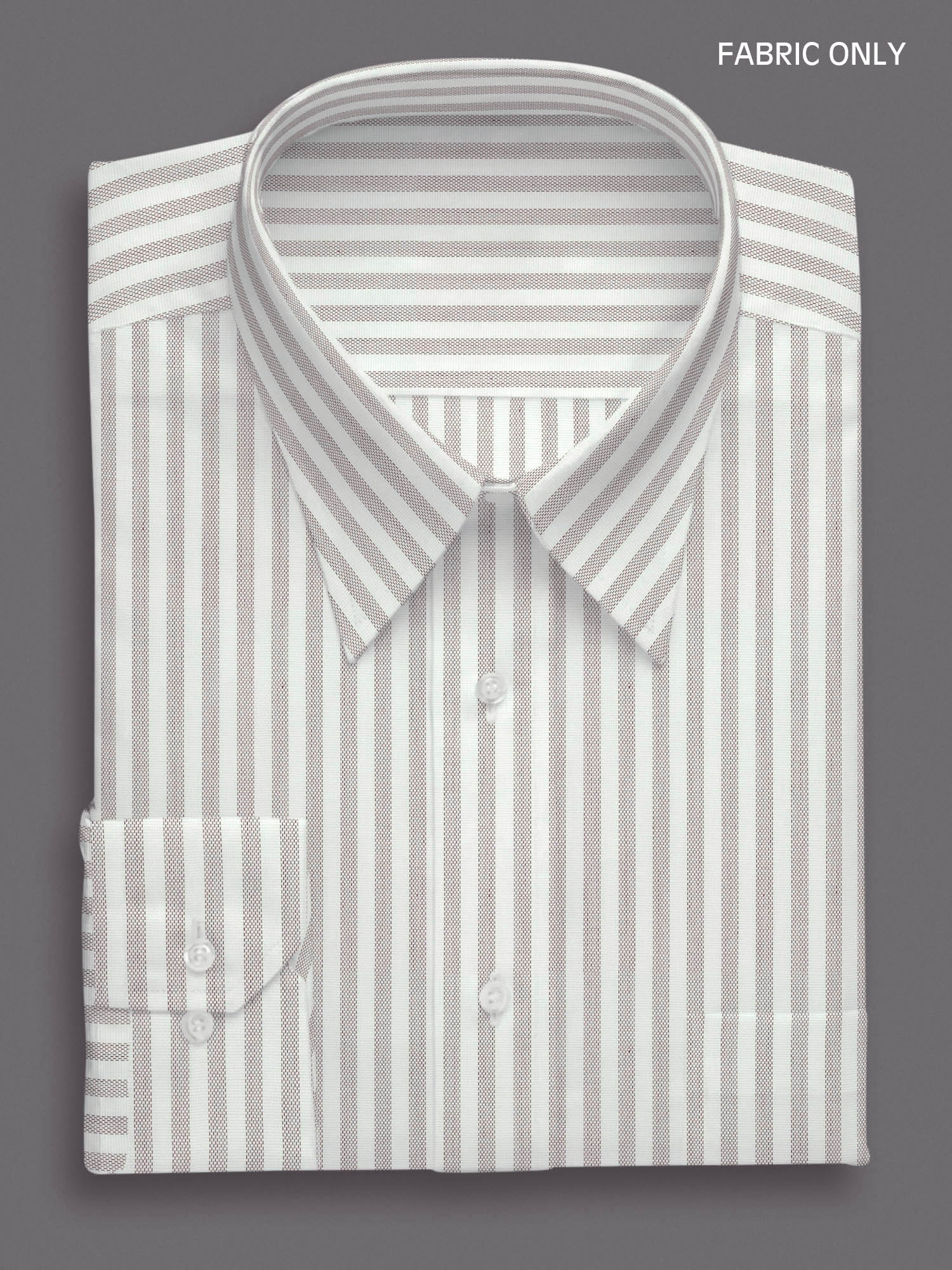 Mens Cotton Striped White with Brown Shirt Fabric Jackpot