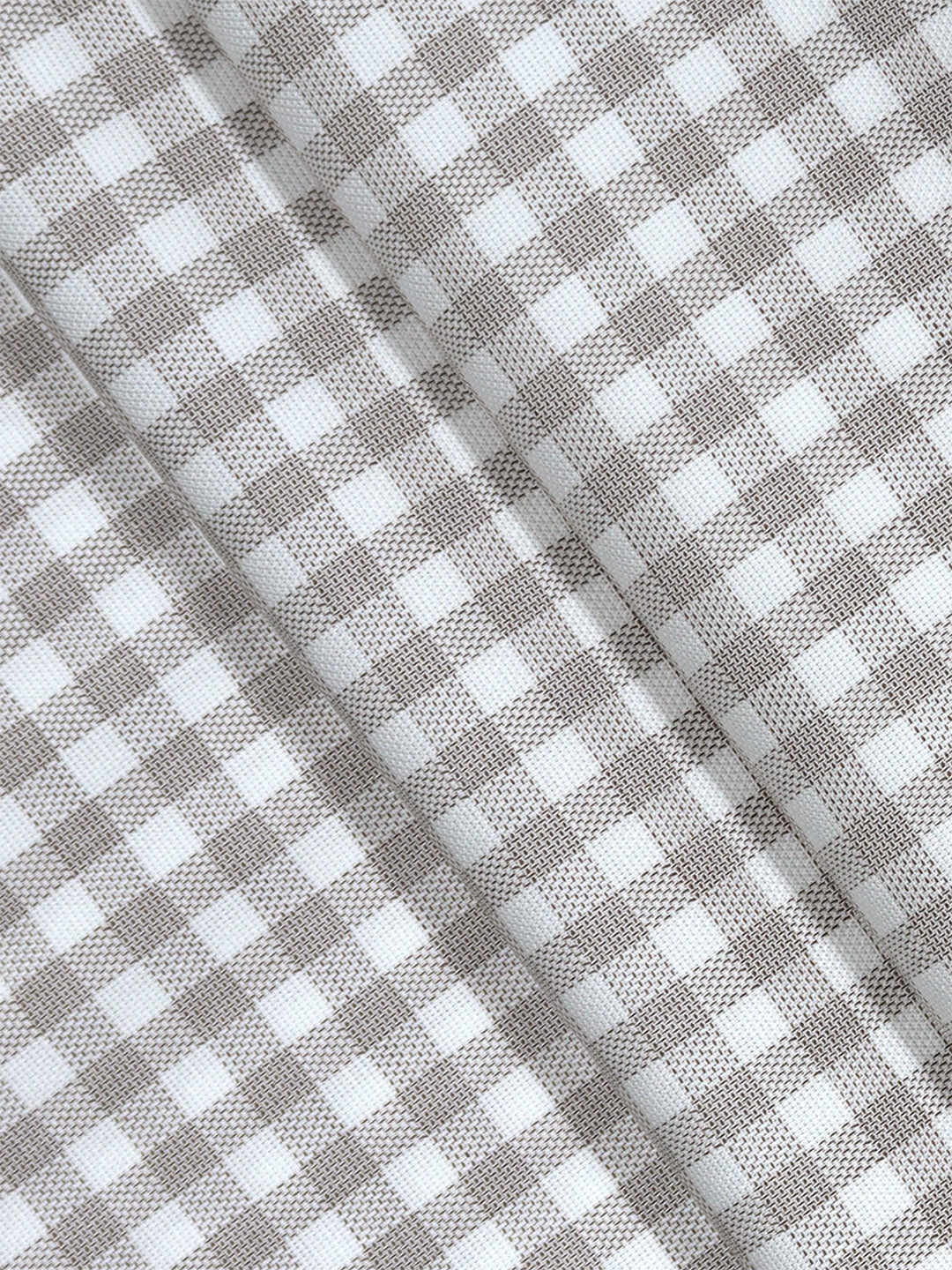 Mens Cotton Checked Shirt Fabric White with Brown Jackpot