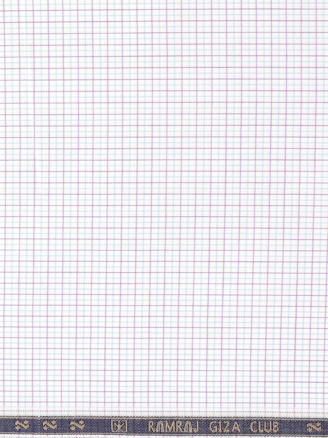 Men Giza Cotton Blend Checked White Shirt Fabric Jackpot