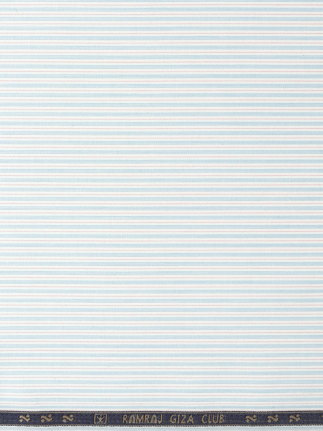 Men Giza Cotton Blend Striped White with Blue Shirt Fabric Jackpot