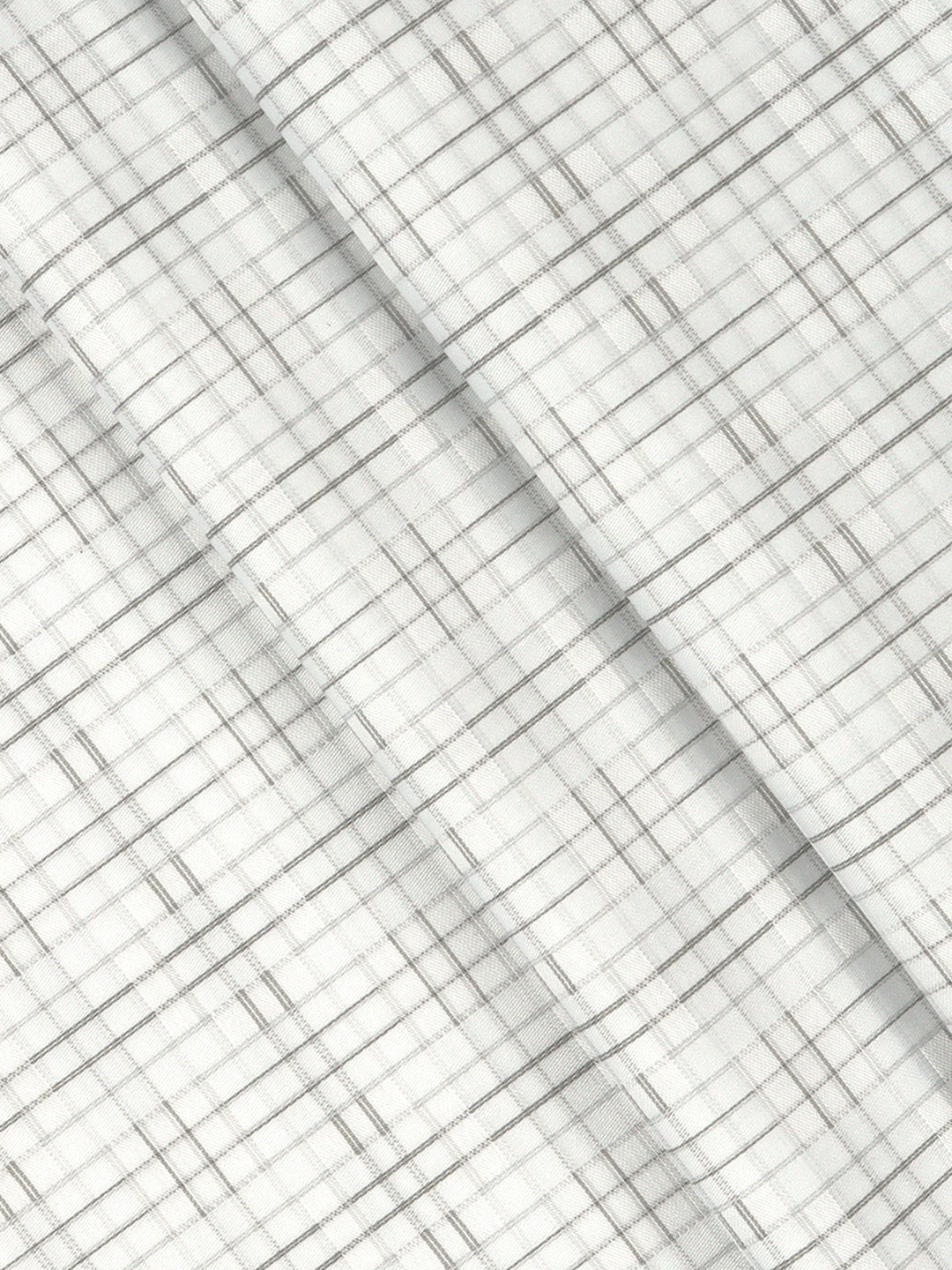 Men Giza Cotton Blend Checked White Shirt Fabric Jackpot