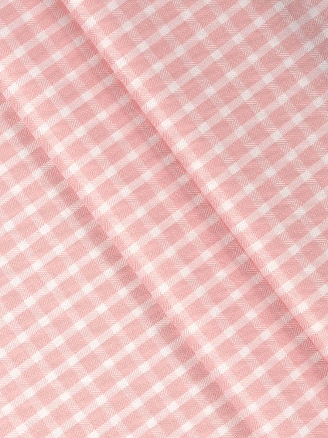 Men Giza Cotton Blend Checked Pink Shirt Fabric Jackpot