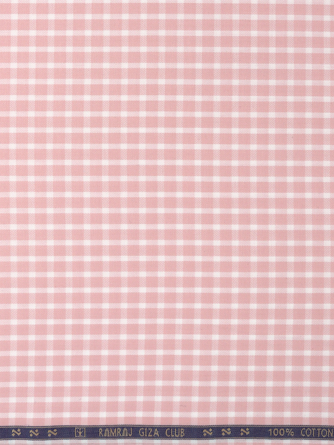 Men Giza Cotton Blend Checked Pink Shirt Fabric Jackpot