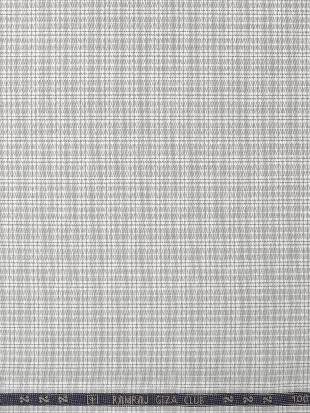 Men Giza Cotton Blend Checked Grey Shirt Fabric Jackpot