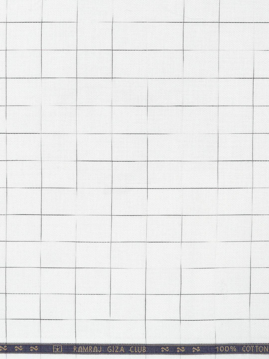 Men Giza Cotton Blend Checked White Shirt Fabric Jackpot