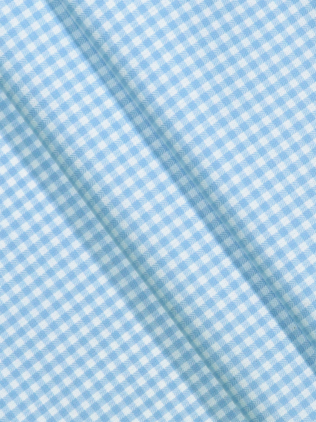 Mens Cotton Checked Blue Shirt Fabric Jackpot