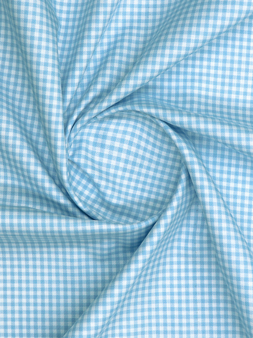 Mens Cotton Checked Blue Shirt Fabric Jackpot