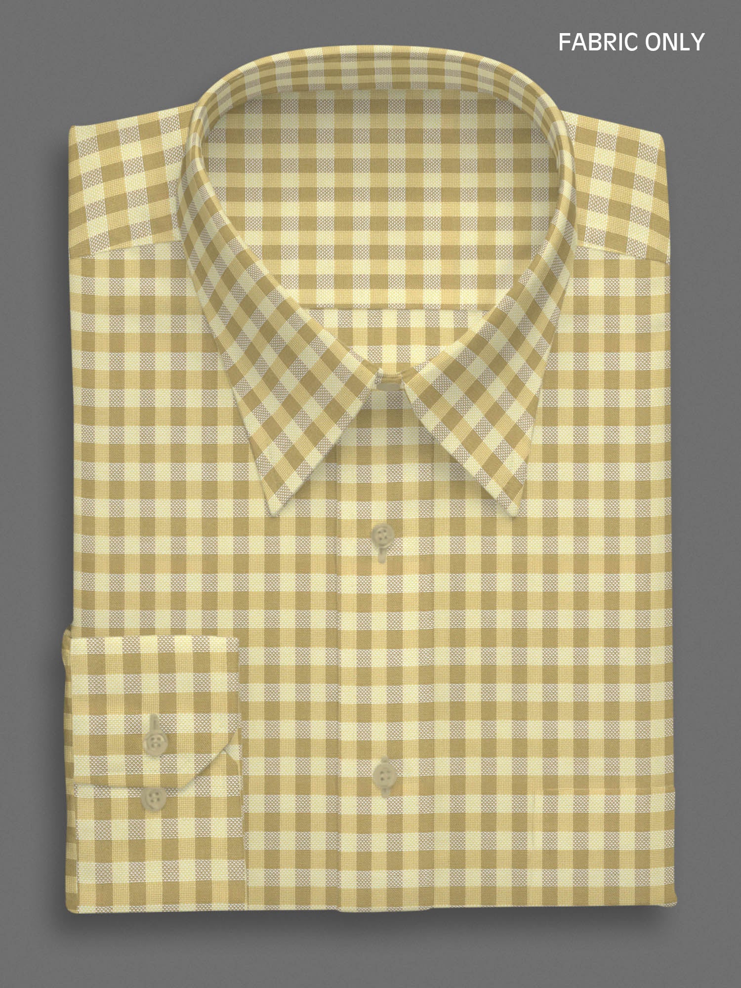 Mens Cotton Checked Yellow Shirt Fabric Jackpot