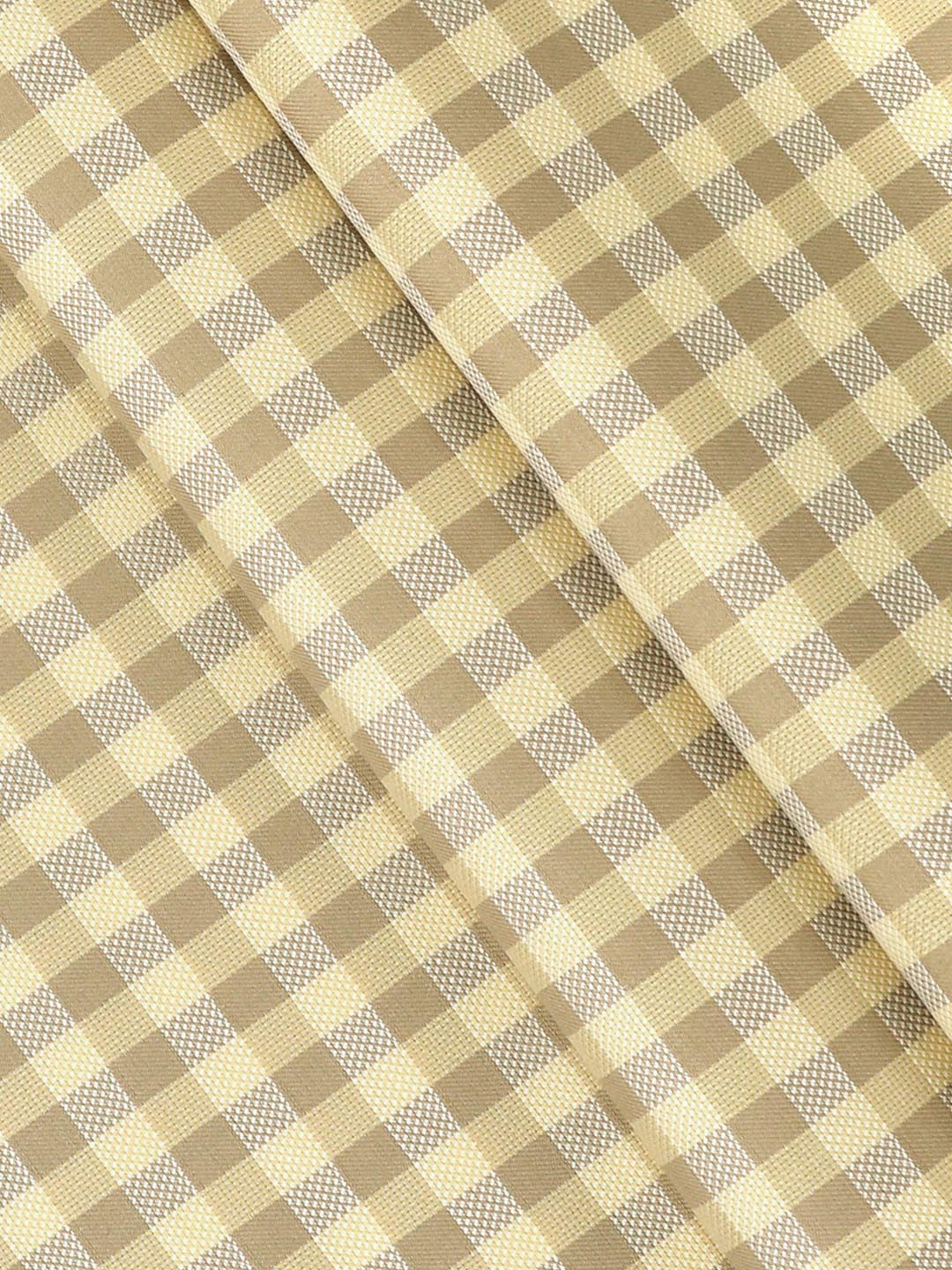 Mens Cotton Checked Yellow Shirt Fabric Jackpot