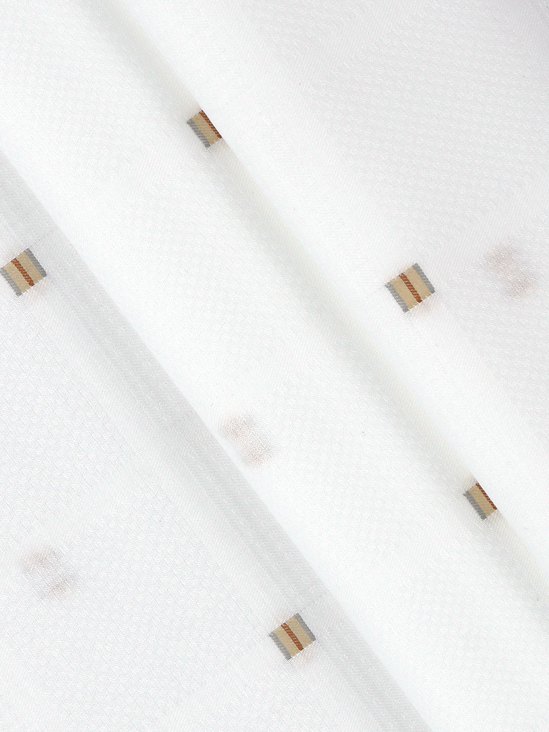 Men 100% Giza Cotton Checked White Shirt Fabric Giza Crown