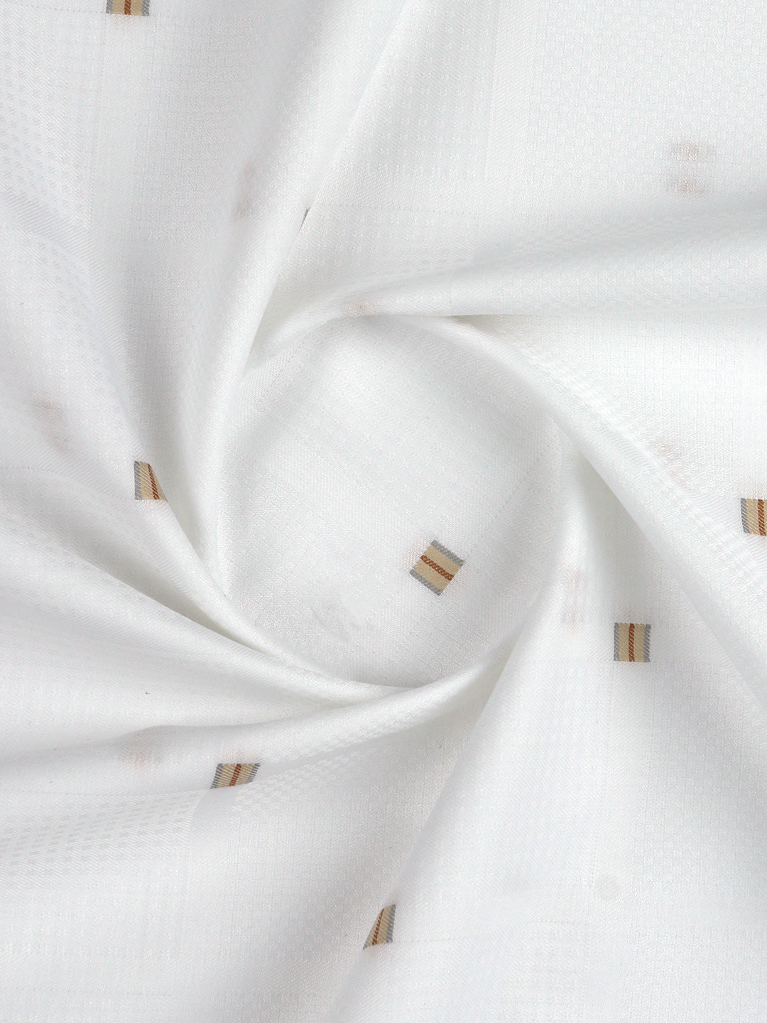 Men 100% Giza Cotton Checked White Shirt Fabric Giza Crown