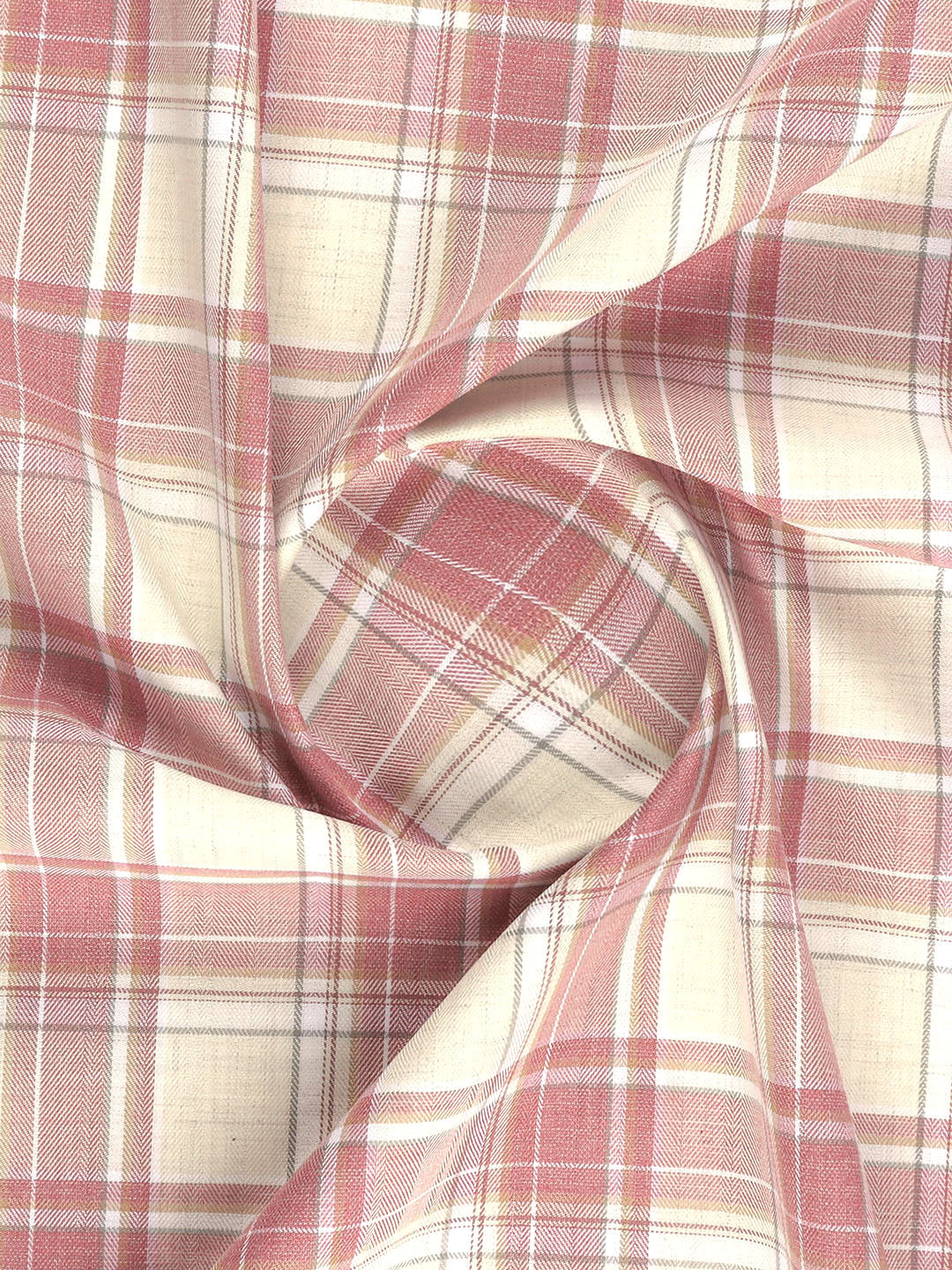 Men 100%Cotton Checked Shirt Fabric Pink with Sandal Grand Unique