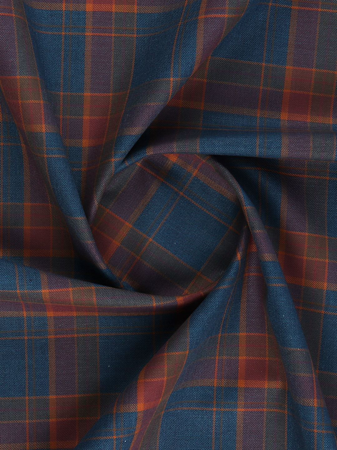 Men 100%Cotton Checked Shirt Fabric Blue Grand Unique