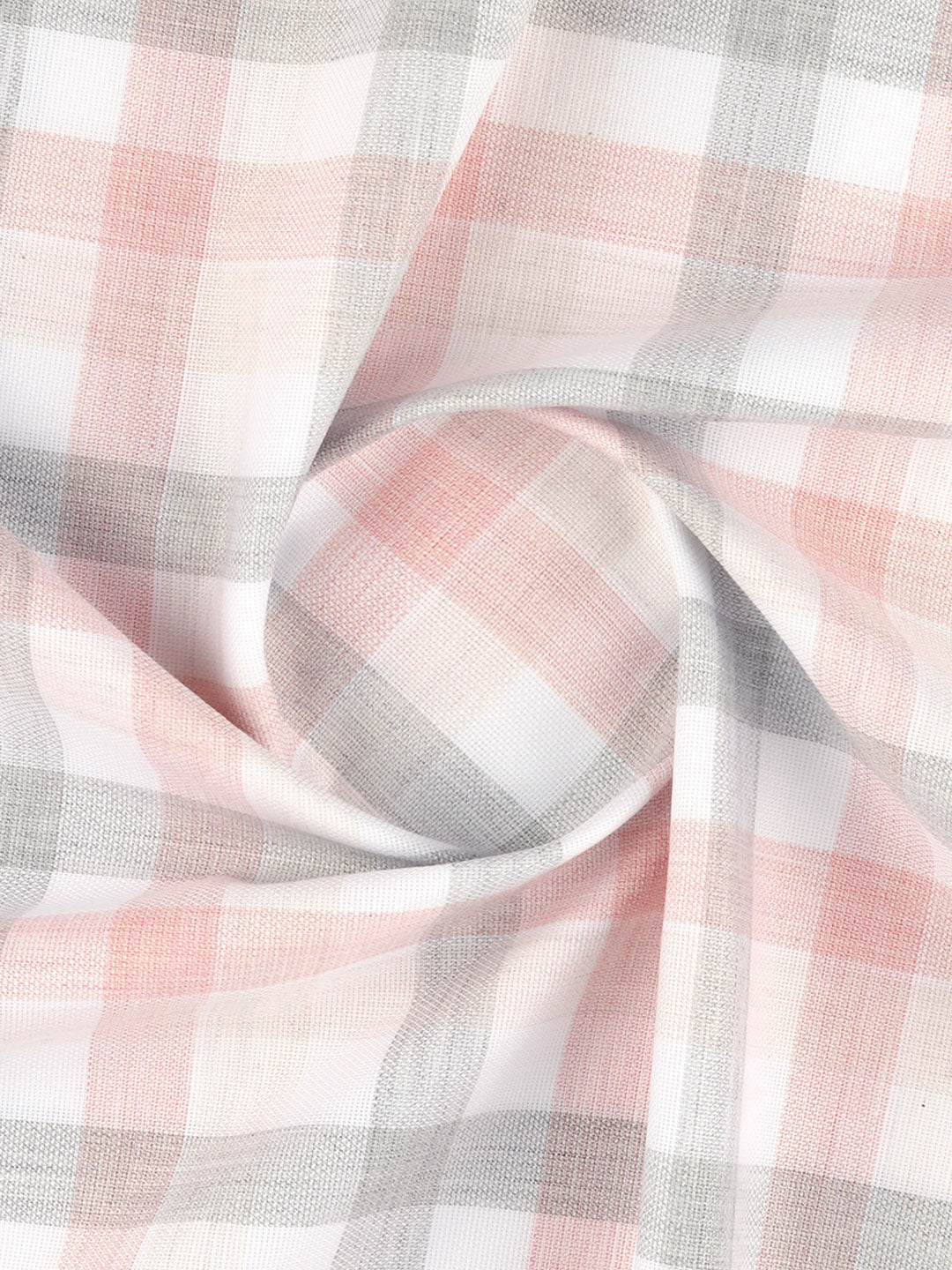 Men Giza Milange Checked Shirt Fabric White Grand Unique