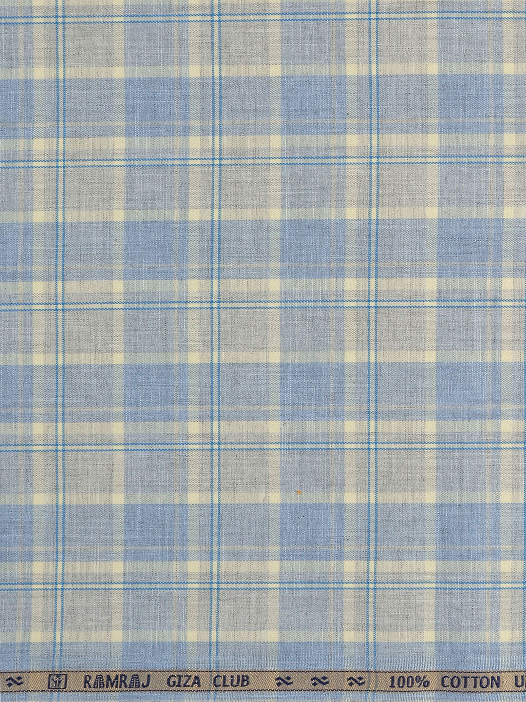 Men 100%Cotton Checked Shirt Fabric Blue Grand Unique
